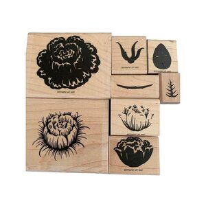 Stampin Up Definitely Decorative Regal Rose Rubber Stamp Set Vintage 1997 Floral